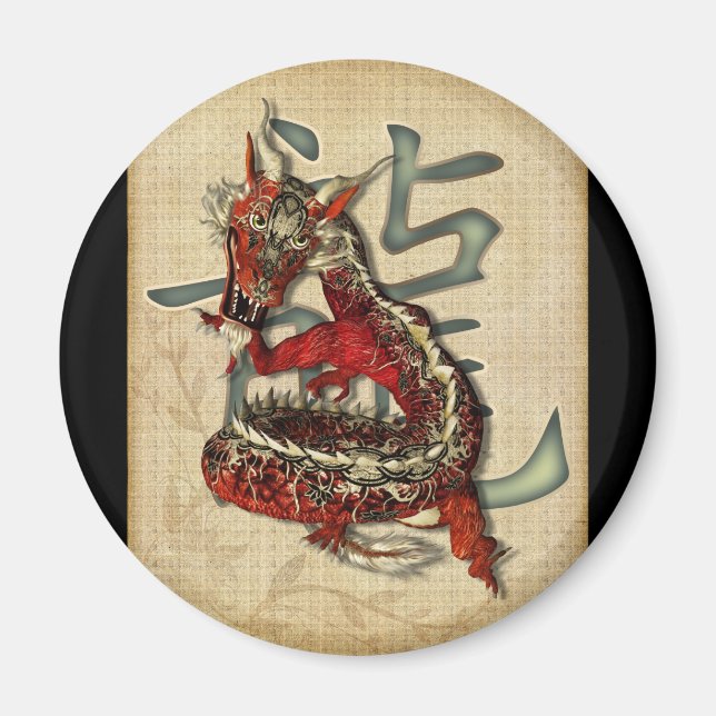 Íman Magnetos do Dragão Vermelho Chinês (Frente)