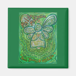 Íman Magnetos personalizados de arte em anjo verde do C