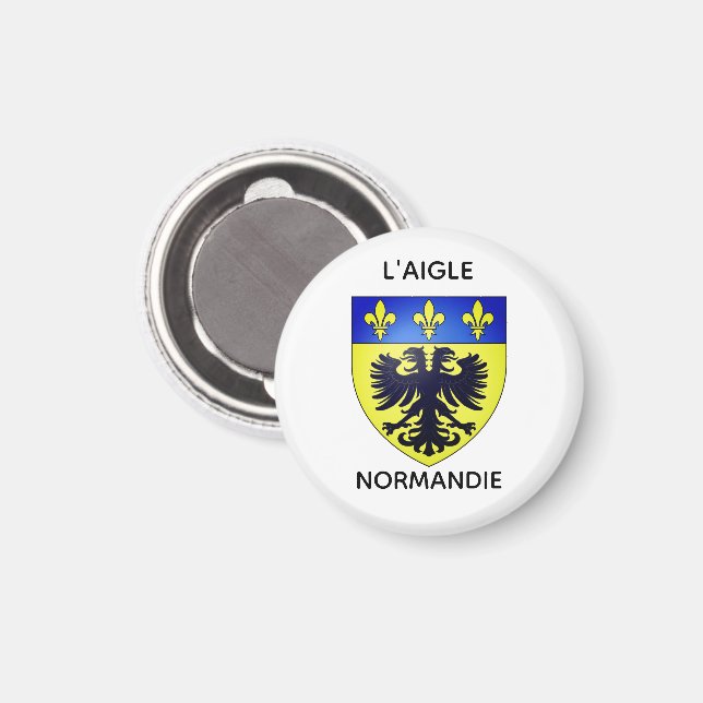 Íman Magnets - Blason de L'Aigle - Normandie (Front/Back)