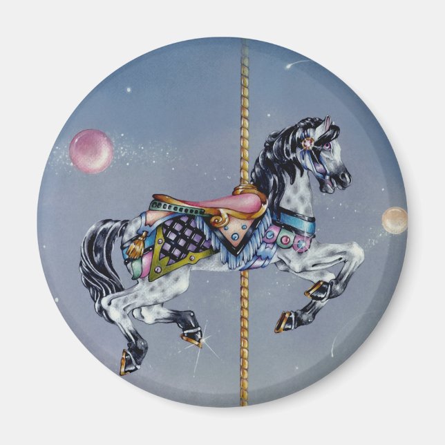 Íman Magnets - Cinza Mare Carousel Horse (Frente)