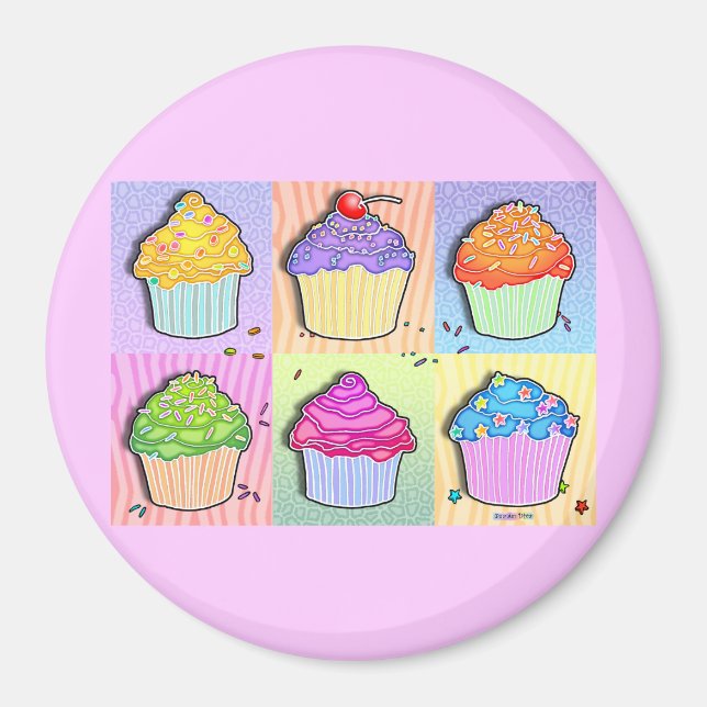 Íman Magnets - Cupcakes de arte Pop (Frente)