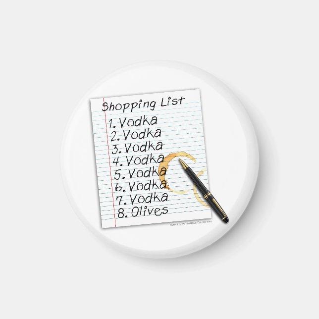 ÍMAN MAGNETS - LISTA COMPRADA VODKA (Frente)