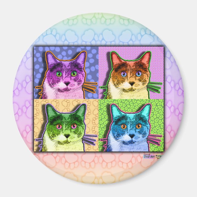 Íman Magnets - Pop Art Cat (Frente)