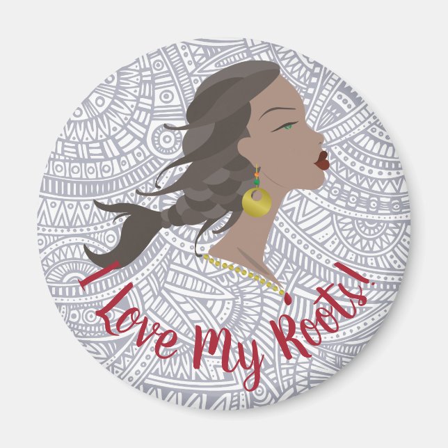 Íman Magnets Refrigeradoras de Textura Afro-Americana (Frente)