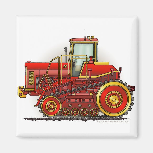 Íman Magnets Trator Grande Dozer Vermelho (Frente)