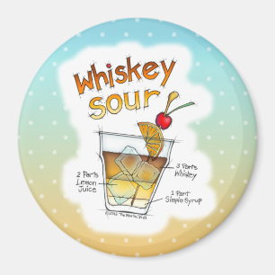 ÍMAN MAGNETS - WHISKEY SOUR RECIPE COCKTAIL ART