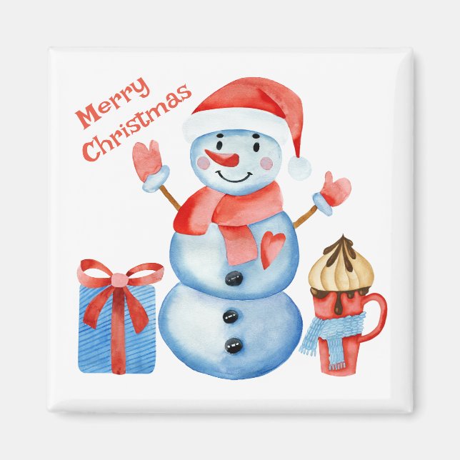 Íman Magno de Neve Feliz de Natal (Frente)