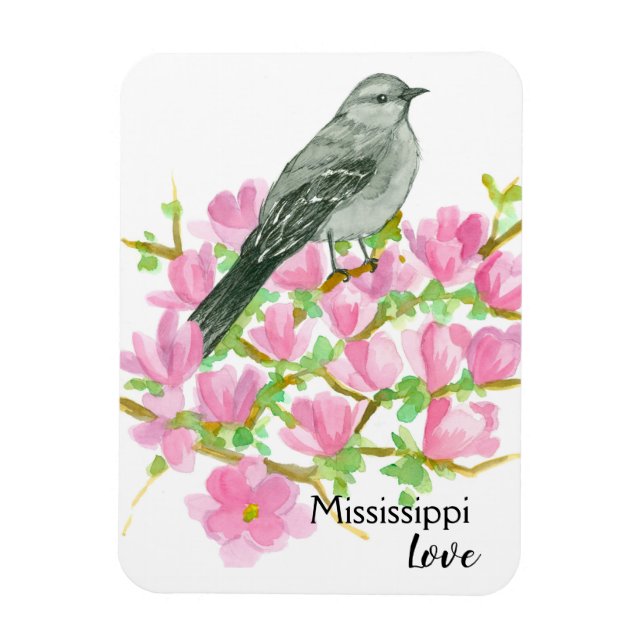 Íman Magnolia Mississippi Love Mockingbird (Vertical)