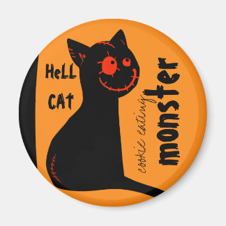 Íman mago do Dia das Bruxas de gato preto do inferno
