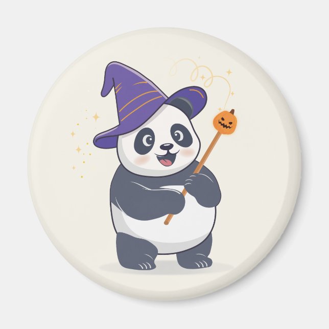Íman Mago Panda Caprichoso com Chapéu Mágico (Frente)