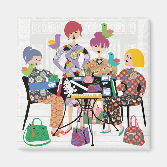 Íman Mah Jongg Birds Magnet (Frente)