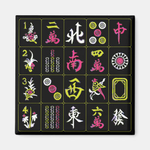 Íman Mah Jongg Black/Fuchsia/Magnet Limão