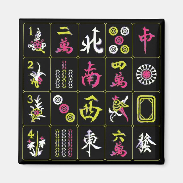 Íman Mah Jongg Black/Fuchsia/Magnet Limão (Frente)