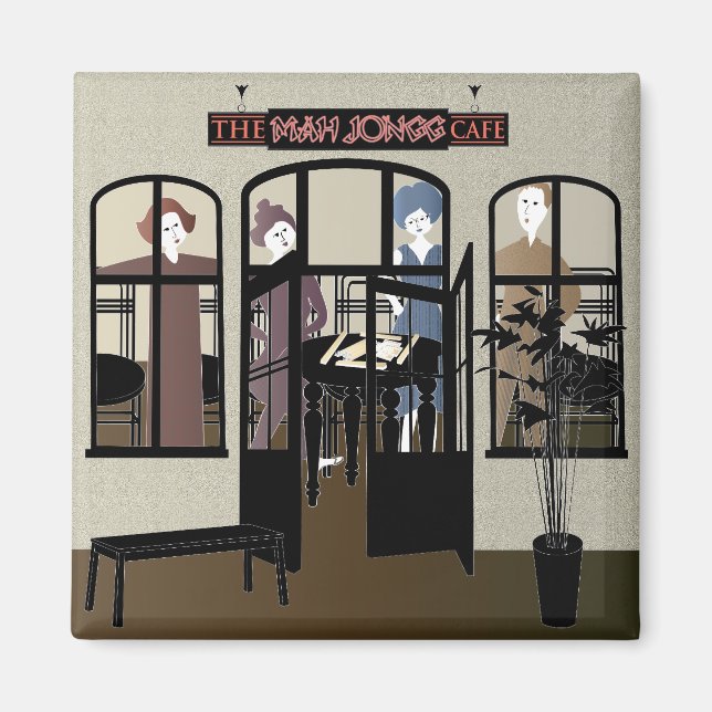 Íman Mah Jongg Cafe Magnet (Frente)