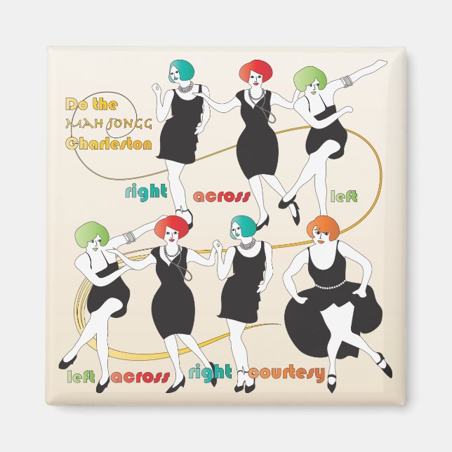 Íman Mah Jongg Charleston Dancers Magnet (Frente)