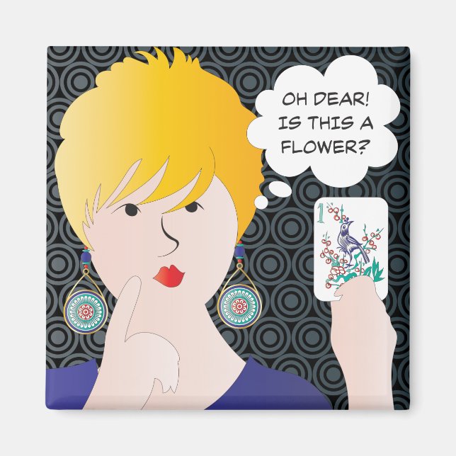 Íman Mah Jongg Diz One Bam Magnet (Frente)