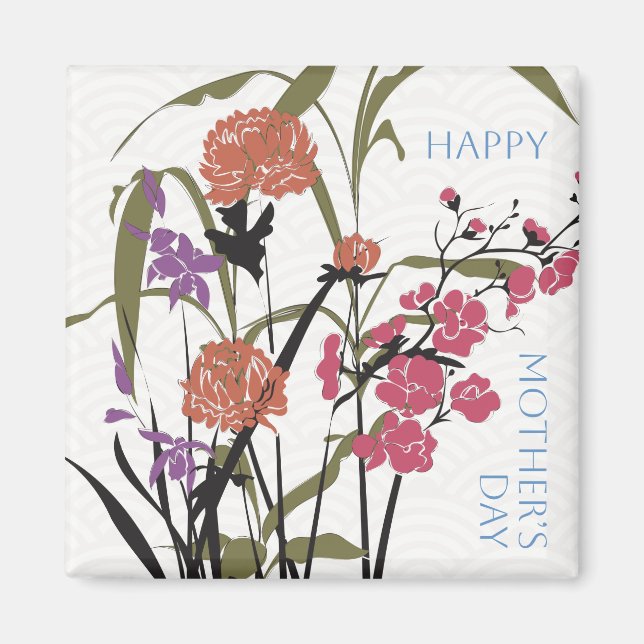 Íman Mah Jongg Flores O Mã da Mãe (Frente)