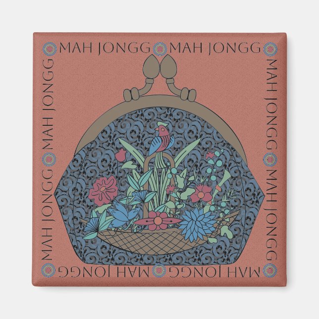Íman Mah Jongg Flower Purse Magnet (Frente)