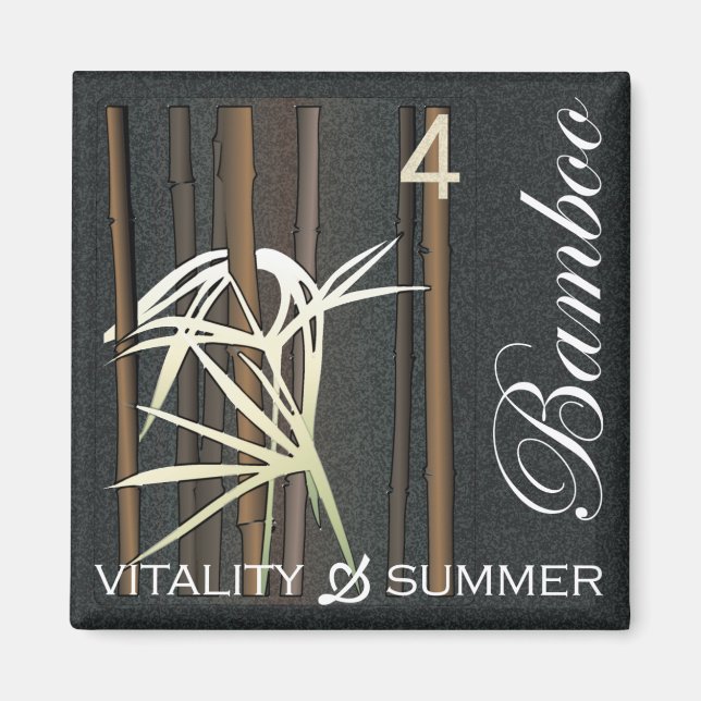 Íman Mah Jongg Flowers Bamboo Magnet (Frente)