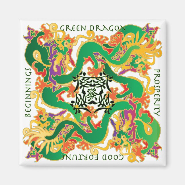 Íman Mah Jongg Green Dragon Magnet (Frente)