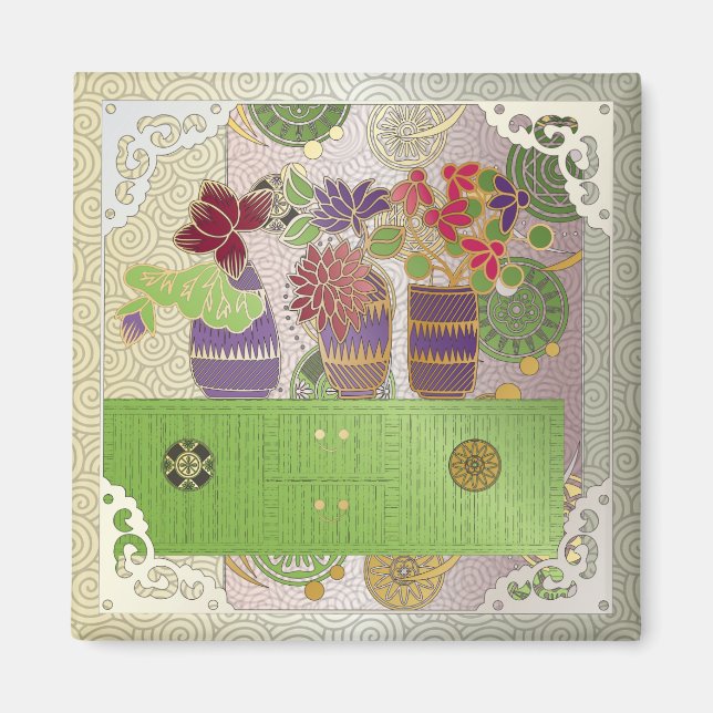 Íman Mah Jongg Green Mesa Magnet (Frente)