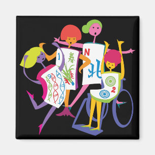 Íman Mah Jongg Happy Dance Black Magnet