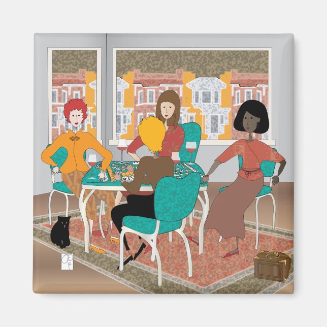 Íman Mah Jongg Mahj Night Magnet (Frente)