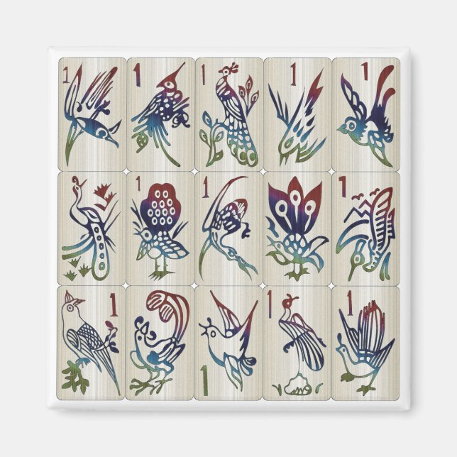 Íman Mah Jongg One Bams Magnet (Frente)