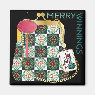 Íman Mah Jongg Purse Holiday Magnet