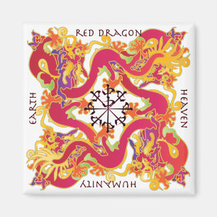 Íman Mah Jongg Red Dragon Magnet