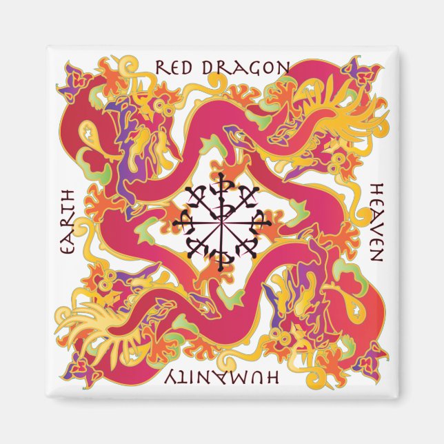 Íman Mah Jongg Red Dragon Magnet (Frente)