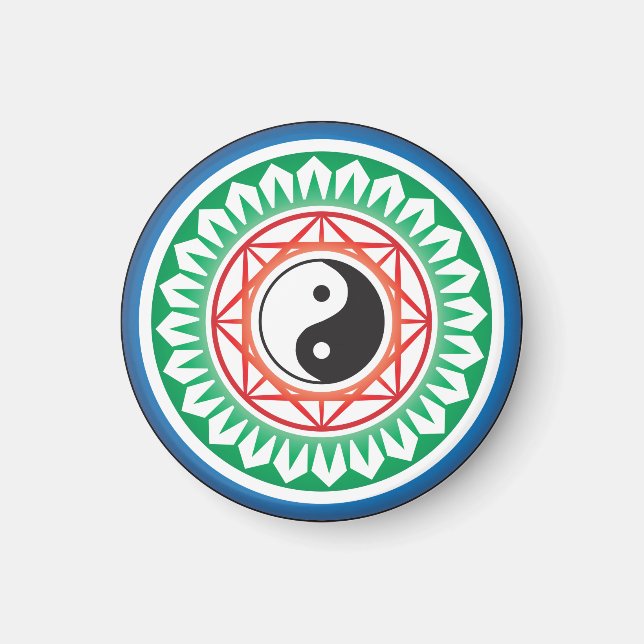Íman Mah Jongg Yin Yang Um Ponto Magnet (Frente)