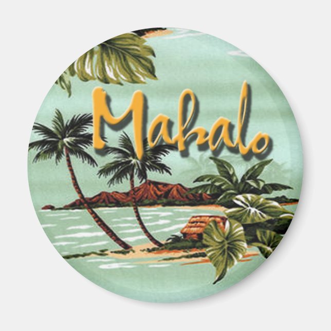 Íman Mahalo Hawaiian Island Sticker (Frente)