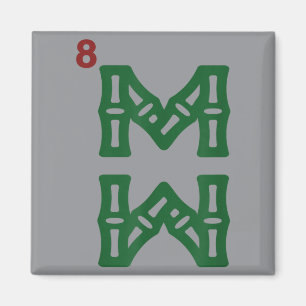 Íman Mahjong Bambu Sozu Oito Bambu Peça Mahjong Chinês