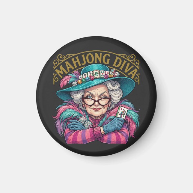 Íman Mahjong Diva Funny Women's (Frente)