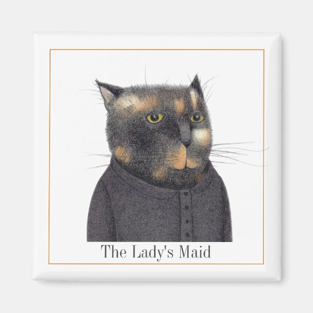 Íman MAID CAT Square Magnet da LADY + Texto II (Frente)