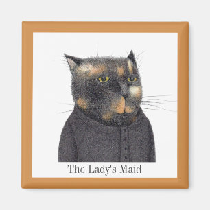 Íman MAID CAT Square Magnet + Text da LADY
