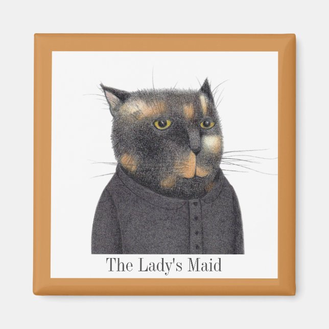Íman MAID CAT Square Magnet + Text da LADY (Frente)
