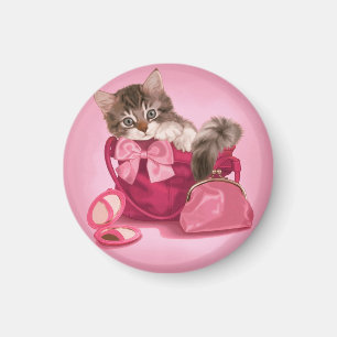Íman Maine Coon na bolsa rosa
