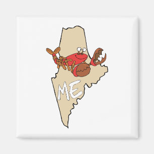 Íman Maine MIM mapa dos desenhos animados com arte da