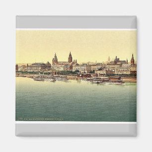 Íman Mainz, da ponte de Rhine, o Rhine, magni de