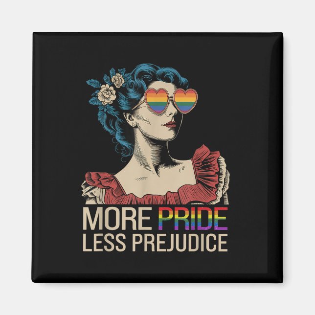 Íman Mais Orgulho Menos Orgulho de Preconceito Mês Lgbt (Frente)