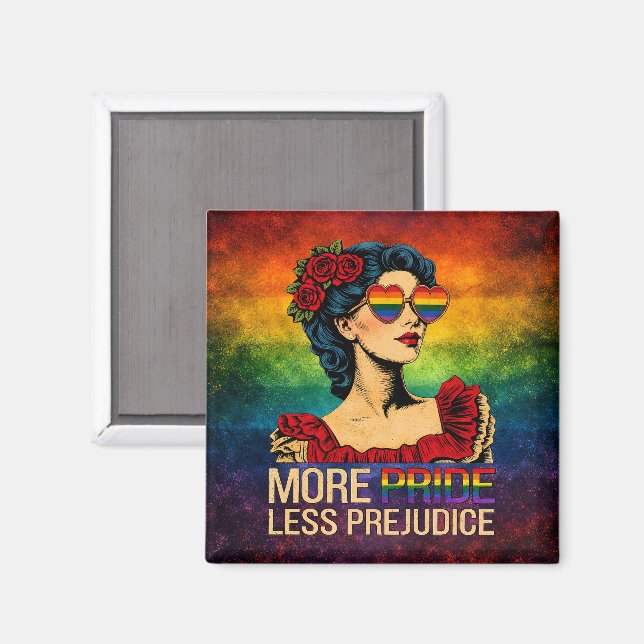 Íman Mais Orgulho Menos Preconceito Mês do Orgulho LGBT (Front/Back)