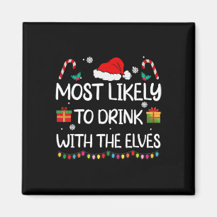 Íman Mais Propenso a Beber com a Família de Elfos Natal