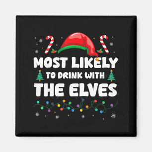 Íman Mais Propenso a Beber com os Elfos Humor de Natal