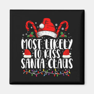Íman Mais Propenso a Beijar Papai Noel Natal Família