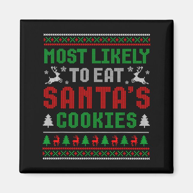 Íman Mais Propenso a Comer os Biscoitos do Papai Noel F (Frente)