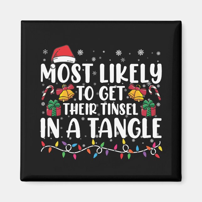 Íman Mais Propenso a Emaranhar o Tinsel no Natal Xmas (Frente)