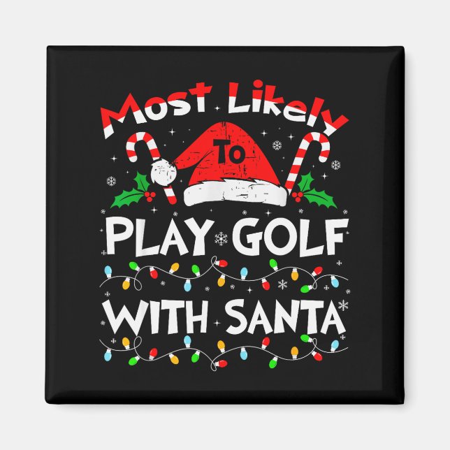 Íman Mais Propenso a Jogar Golfe com Papai Noel Natal 2 (Frente)