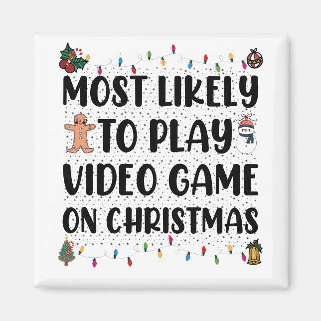 Íman Mais Propenso a Jogar Video Game no Natal Gaming (Frente)